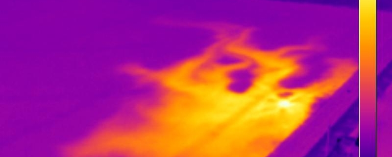 Badanie kamerą termowizyjna wycieku wody w Bytomiu.