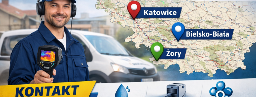 Lokalizacja wycieków Śląsk – wykrywanie wycieków wody bez kucia, osuszanie po zalaniach i ozonowanie