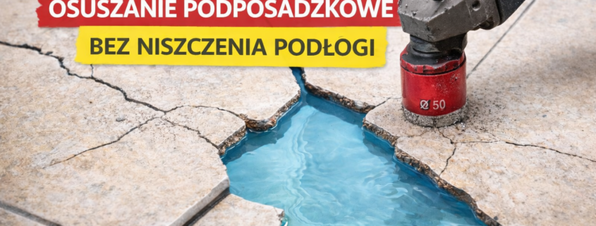 Osuszanie podposadzkowe bez niszczenia podłogi – usuwanie wilgoci spod posadzki po zalaniu
