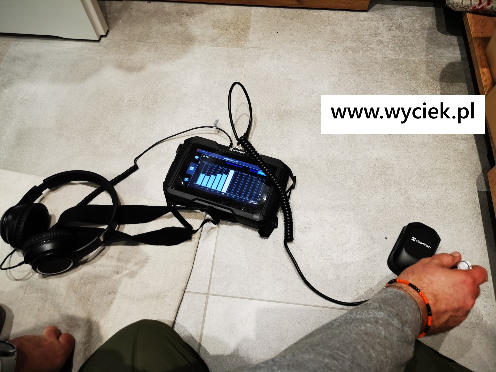 wyciek wody Bieruń lokalizacja wycieku geofonem bez kucia