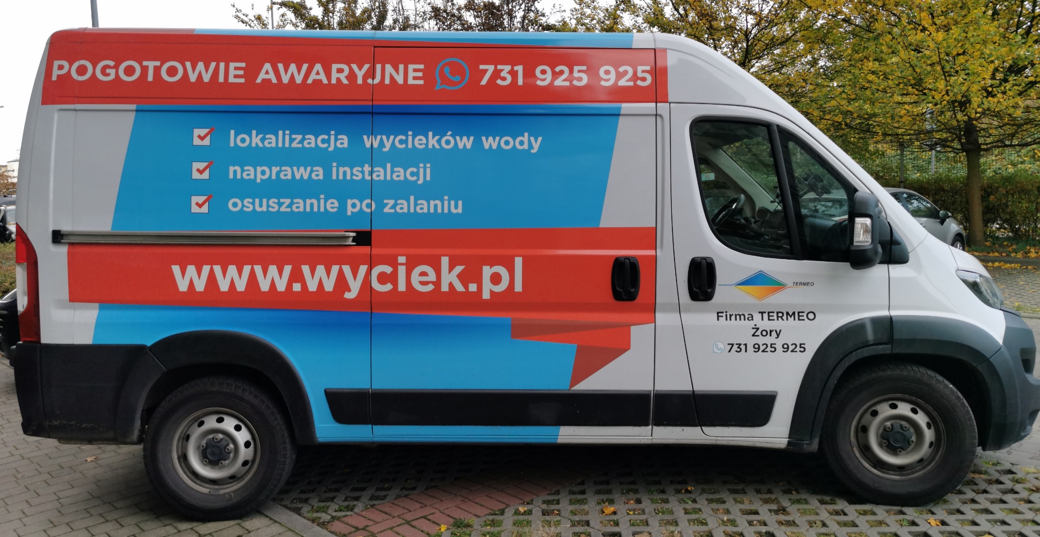 Wyciek wody Buczkowice samochód serwisowy Termeo