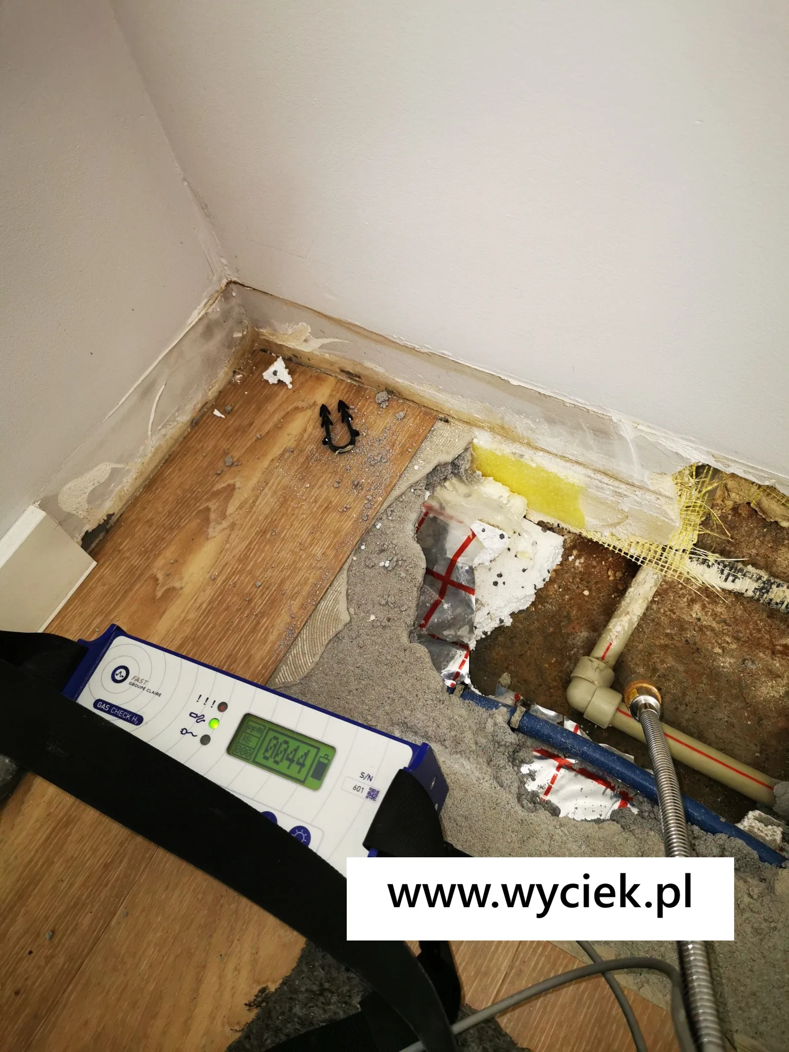 Wyciek wody Gorzyce – lokalizacja nieszczelności gazem znacznikowym