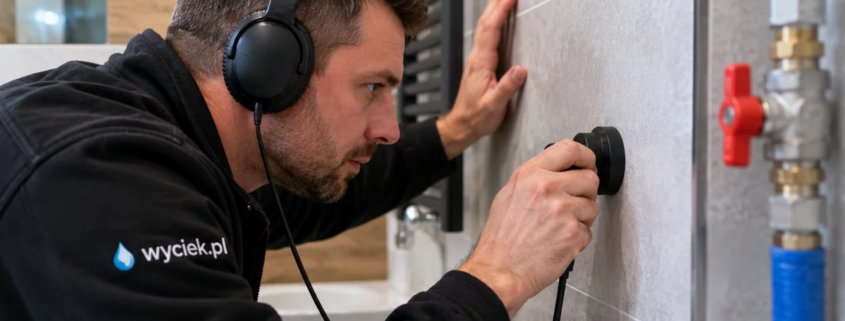 Szum wody w ścianie – nasłuch instalacji w celu sprawdzenia wycieku